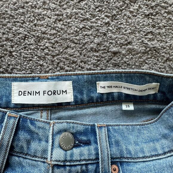 Denim Forum The 90s Halle Stretch Denim Skirt - Picture 3 of 6